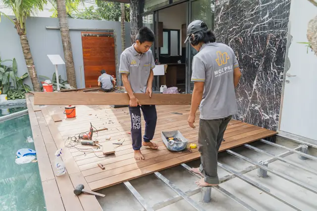 Example photo: deck build in progress (decking)